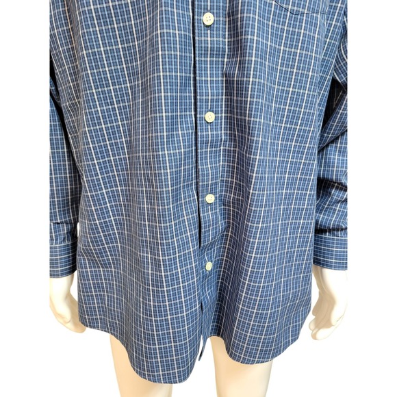 Eddie Bauer Oxford Shirt Mens L Legend Wash Button Down Cotton Casual Blue Plaid - Picture 6 of 13